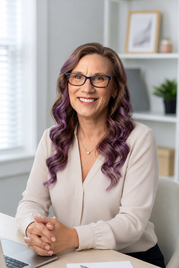 Moira Wallace at her desk